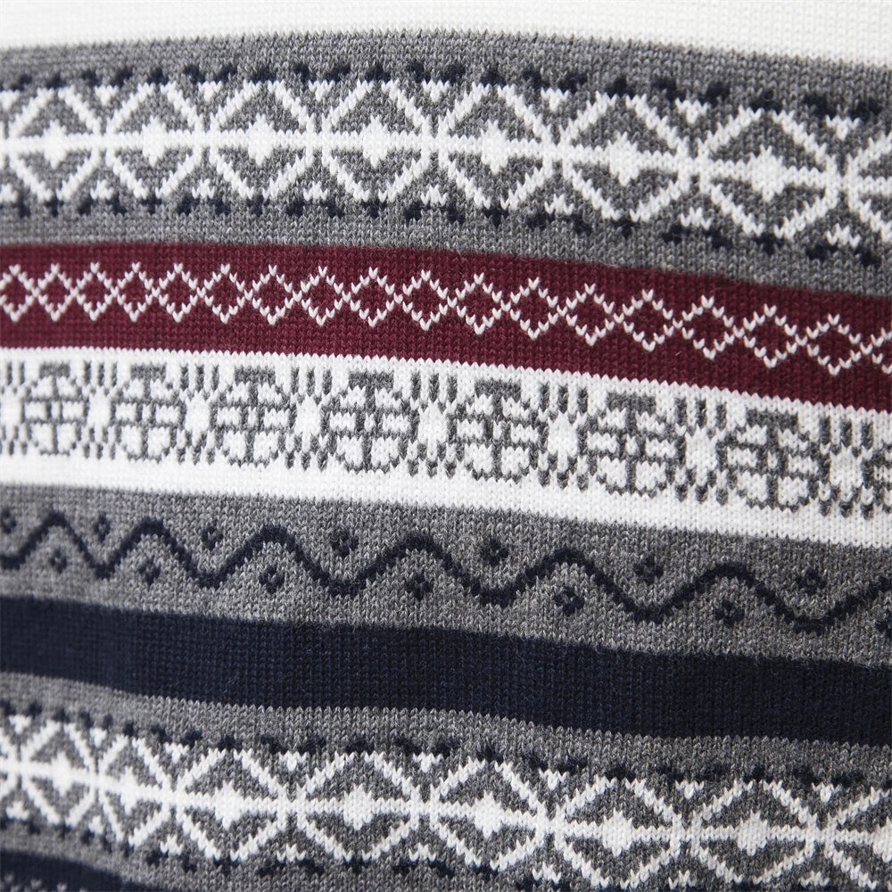 Elias ™| Fair Isle-tröja med halv dragkedja